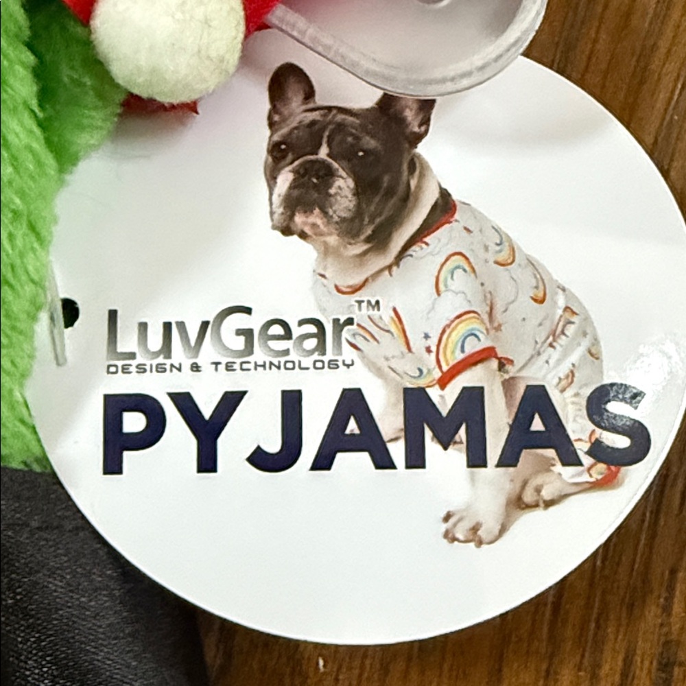 LuvGear Green Elf Dog Costume-Pajamas. Size XS. Velcro closure. Red/green/black. - Picture 4 of 14